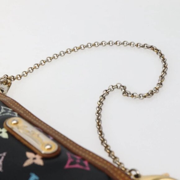 LOUIS VUITTON Multicolor Pochette Mila MM Pouch Black M60097 LV Auth 143169 - Picture 9 of 16